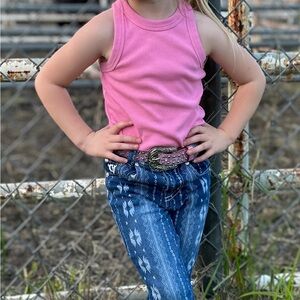 Cowgirl Hardware Blue Patterned Jeans